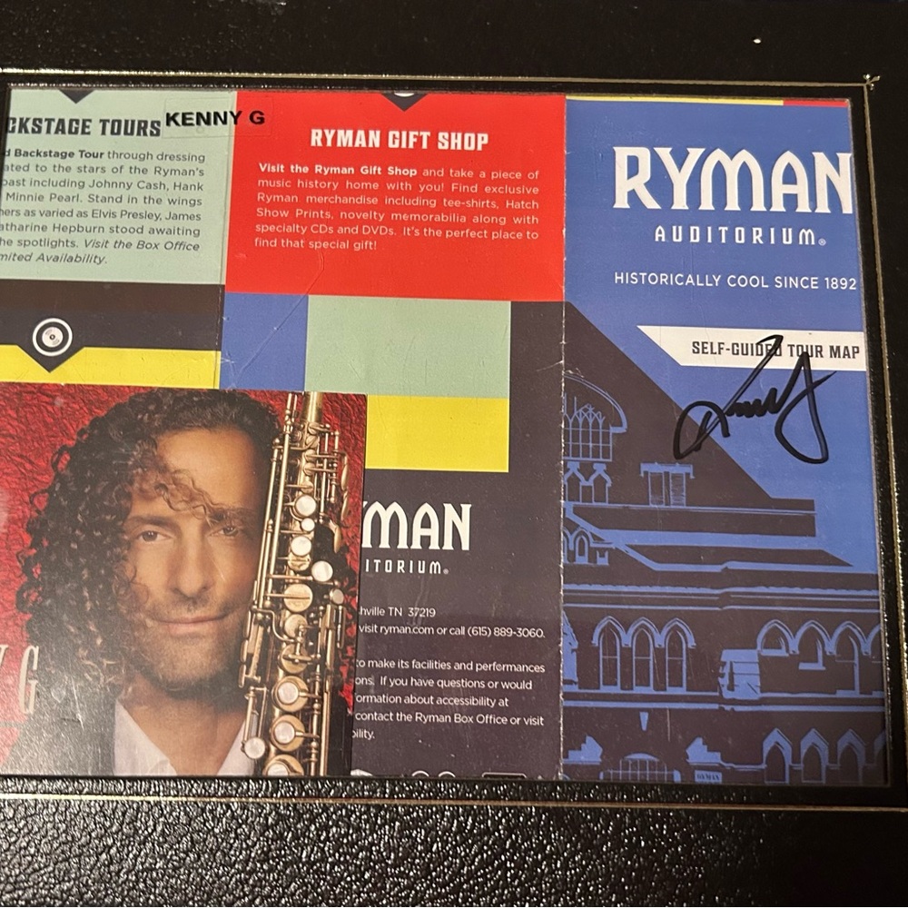Kenny G Ryman Auditorium Signed Poster - Blue, Red, Yellow